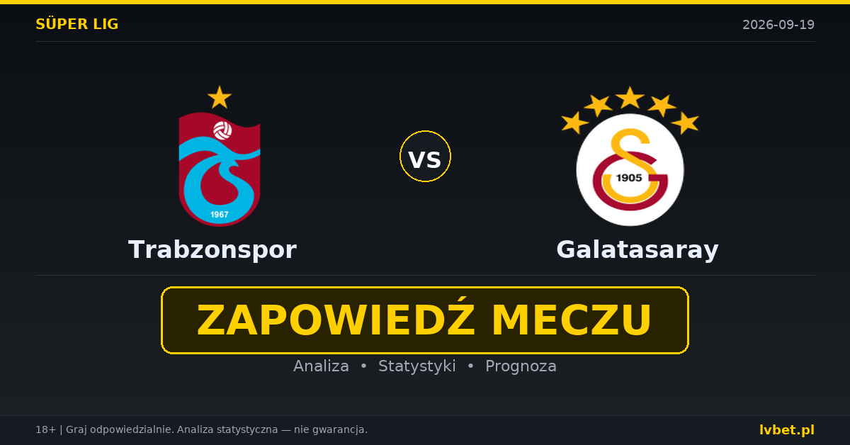 Trabzonspor – Galatasaray: typy, kursy, zapowiedź (19.09.2026) Trabzonspor – Galatasaray: typy, kursy, zapowiedź (19.09.2026)