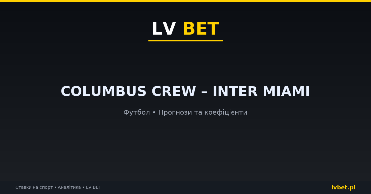 Columbus Crew – Inter Miami: прогнози, коефіцієнти, анонс (28.09.2026)
