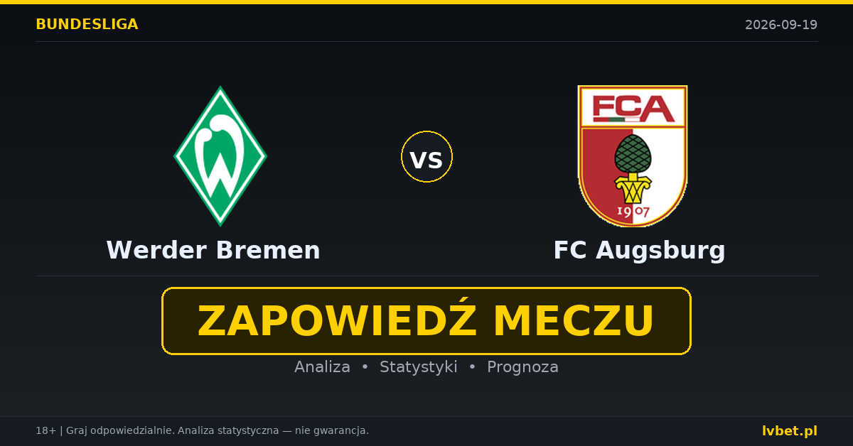 Werder Bremen – FC Augsburg: typy, kursy, zapowiedź (19.09.2026) Werder Bremen – FC Augsburg: typy, kursy, zapowiedź (19.09.2026)