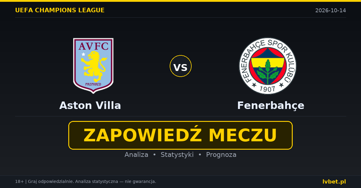 Aston Villa – Fenerbahçe: typy, kursy, zapowiedź (14.10.2026) Aston Villa – Fenerbahçe: typy, kursy, zapowiedź (14.10.2026)