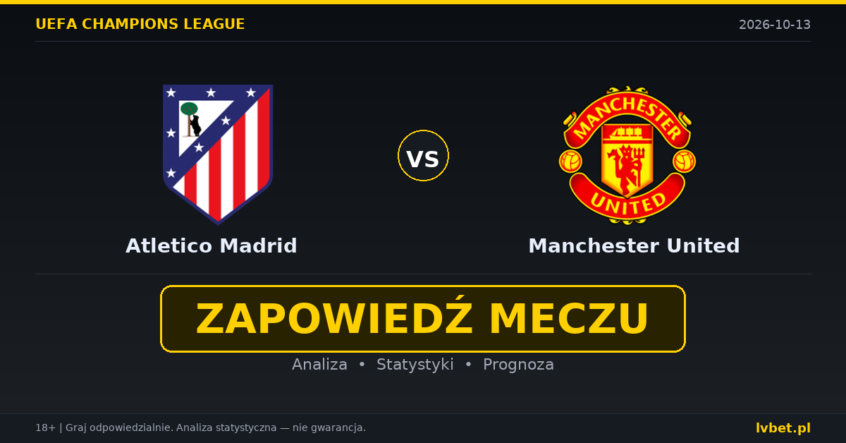 Atletico Madrid – Manchester United: typy, kursy, zapowiedź (13.10.2026) Atletico Madrid – Manchester United: typy, kursy, zapowiedź (13.10.2026)