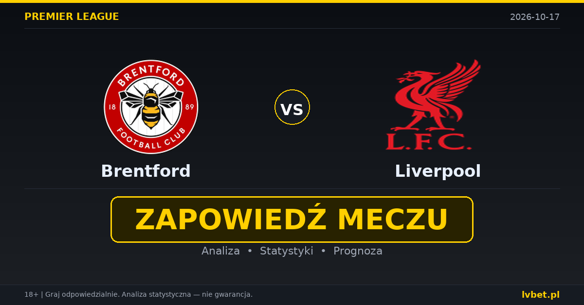 Brentford – Liverpool: typy, kursy, zapowiedź (17.10.2026) Brentford – Liverpool: typy, kursy, zapowiedź (17.10.2026)