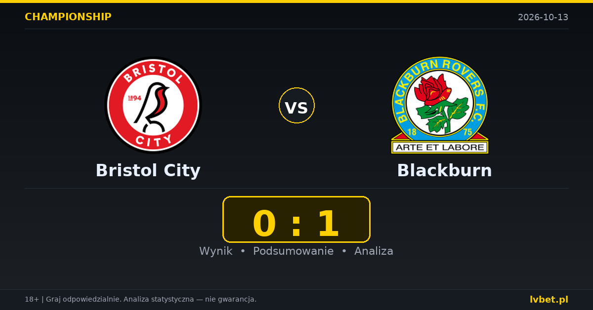 Bristol City – Blackburn: typy, kursy, zapowiedź (13.10.2026)