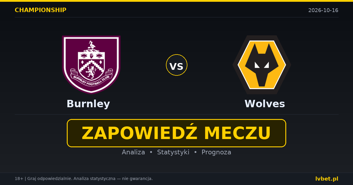 Burnley – Wolves: typy, kursy, zapowiedź (16.10.2026)