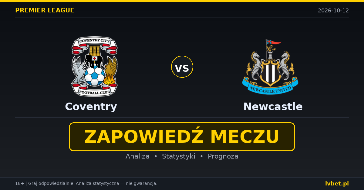 Coventry – Newcastle: typy, kursy, zapowiedź (12.10.2026) Coventry – Newcastle: typy, kursy, zapowiedź (12.10.2026)