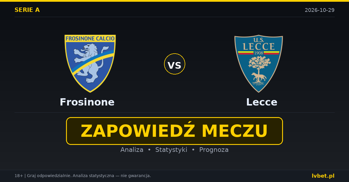 Frosinone – Lecce: typy, kursy, zapowiedź (29.10.2026) Frosinone – Lecce: typy, kursy, zapowiedź (29.10.2026)
