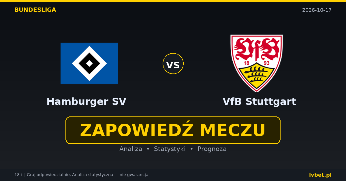 Hamburger SV – VfB Stuttgart: typy, kursy, zapowiedź (17.10.2026) Hamburger SV – VfB Stuttgart: typy, kursy, zapowiedź (17.10.2026)