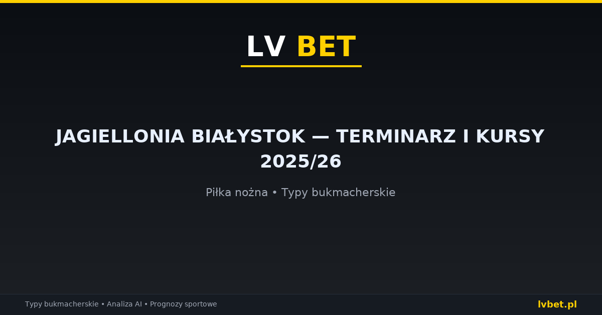 Jagiellonia Białystok — terminarz i kursy 2025/26