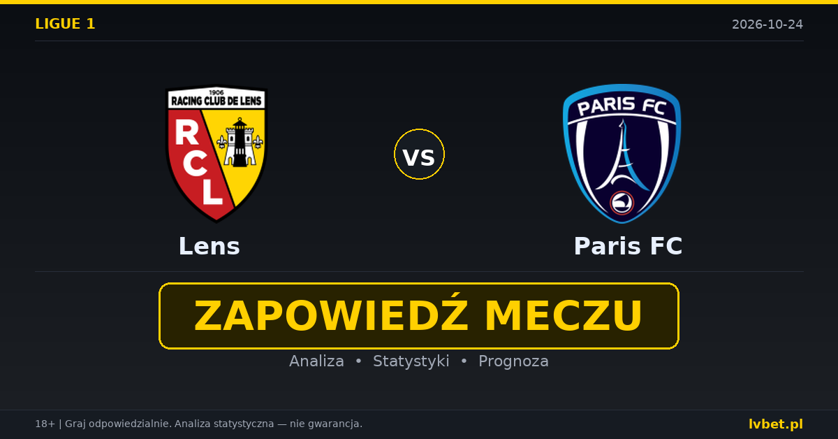 Lens – Paris FC: typy, kursy, zapowiedź (24.10.2026)