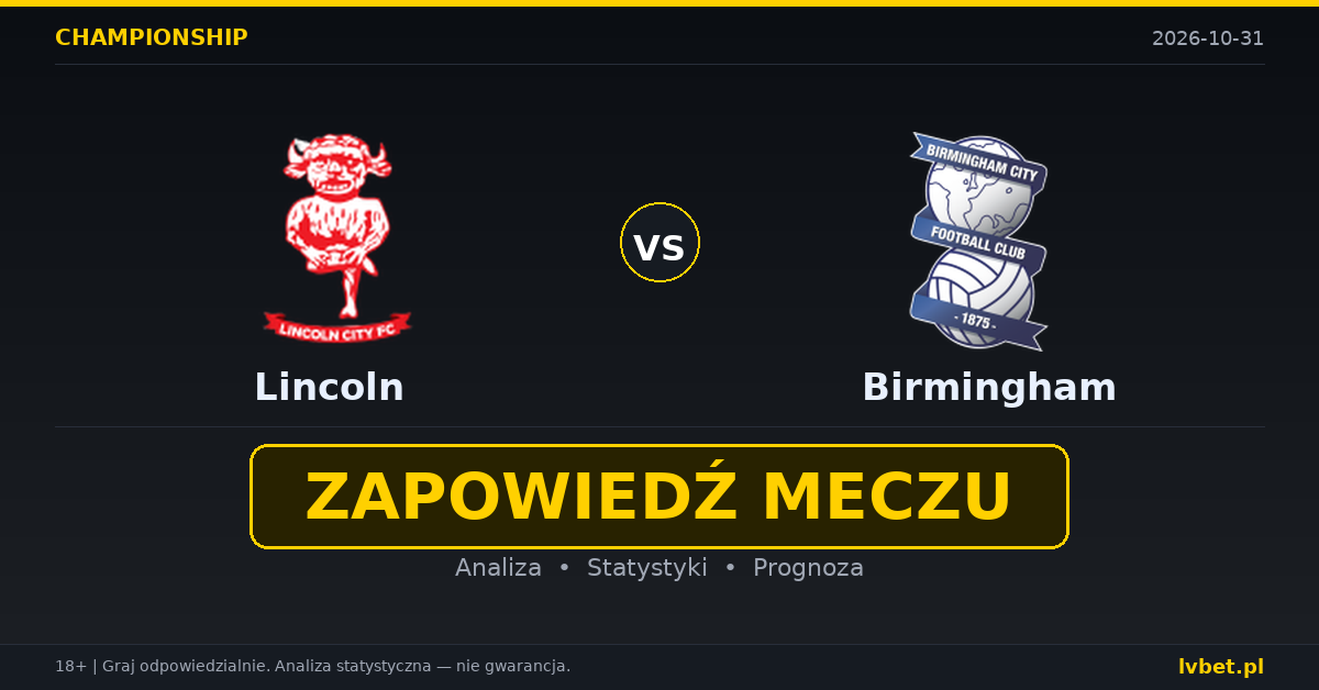 Lincoln – Birmingham: typy, kursy, zapowiedź (31.10.2026)
