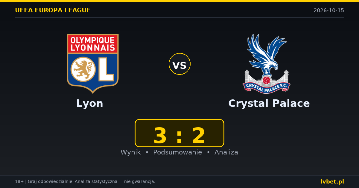 Lyon – Crystal Palace: typy, kursy, zapowiedź (15.10.2026)