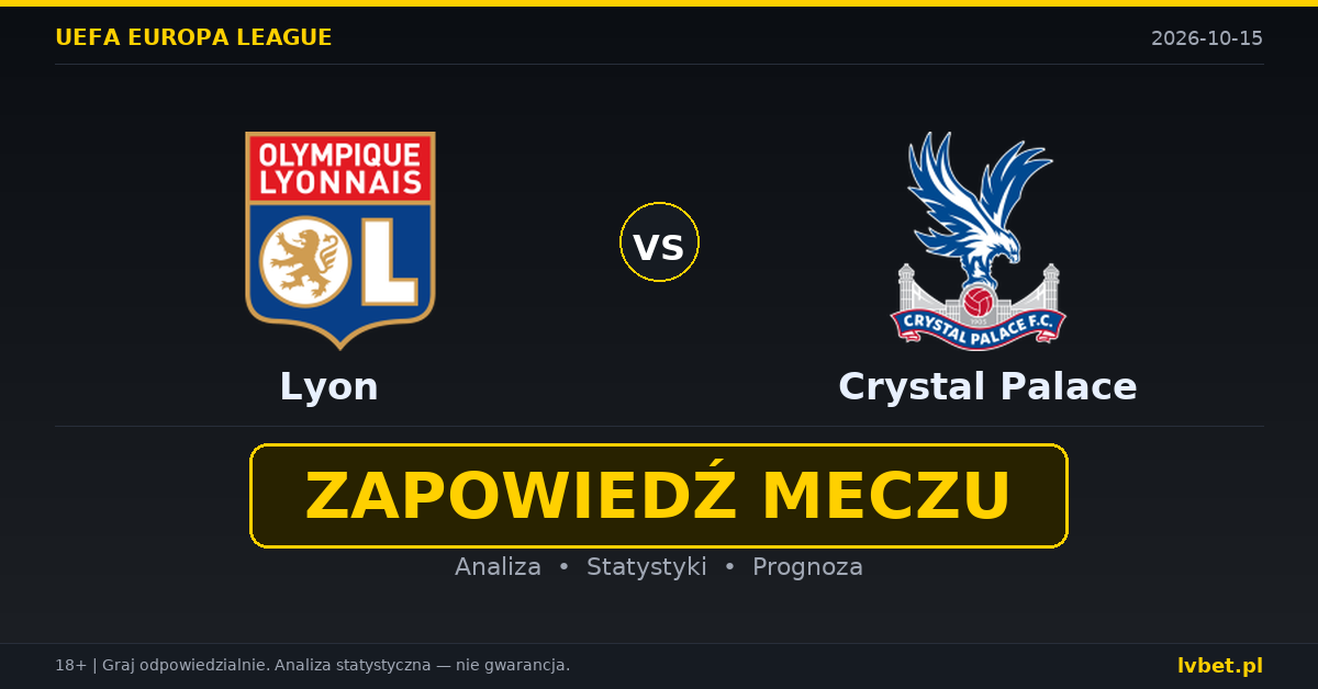 Lyon – Crystal Palace: typy, kursy, zapowiedź (15.10.2026)
