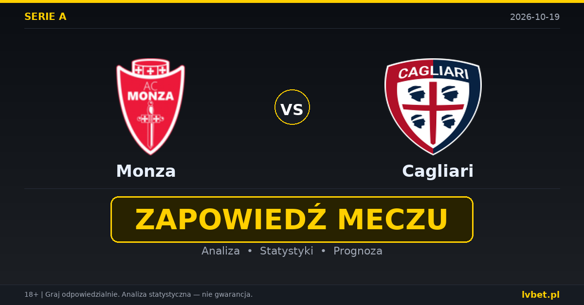 Monza – Cagliari: typy, kursy, zapowiedź (19.10.2026) Monza – Cagliari: typy, kursy, zapowiedź (19.10.2026)