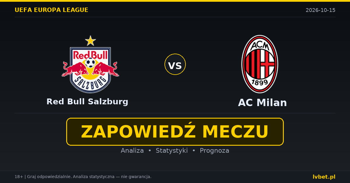 Red Bull Salzburg – AC Milan: typy, kursy, zapowiedź (15.10.2026) Red Bull Salzburg – AC Milan: typy, kursy, zapowiedź (15.10.2026)