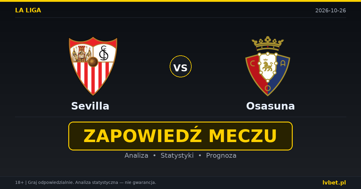 Sevilla – Osasuna: typy, kursy, zapowiedź (26.10.2026) Sevilla – Osasuna: typy, kursy, zapowiedź (26.10.2026)