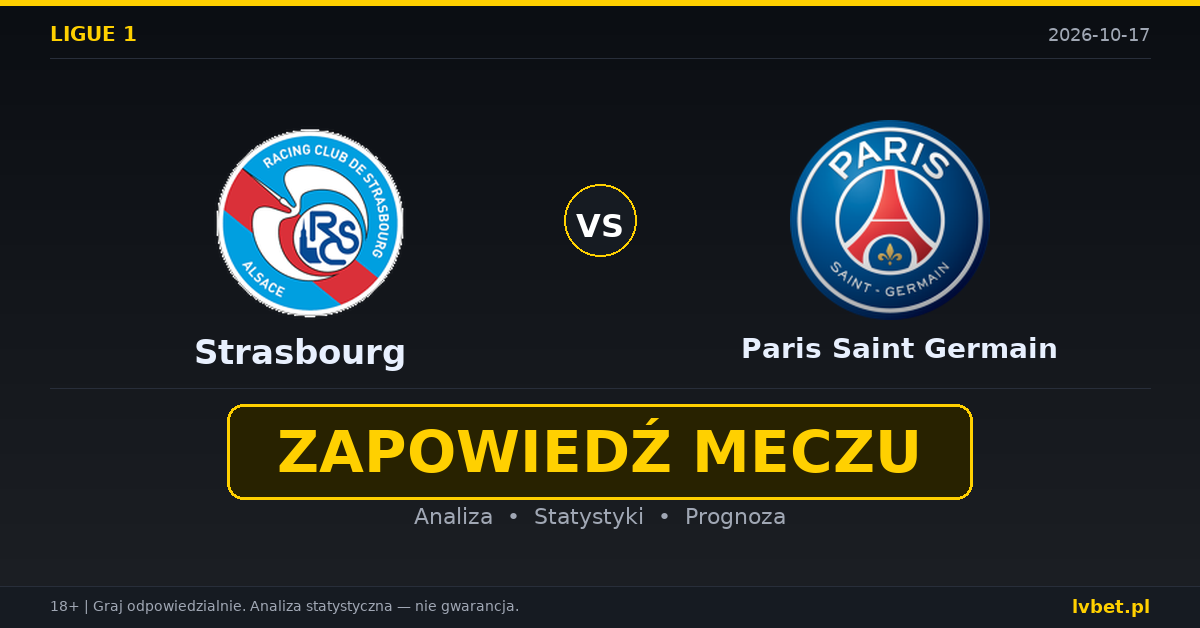 Strasbourg – Paris Saint Germain: typy, kursy, zapowiedź (17.10.2026)
