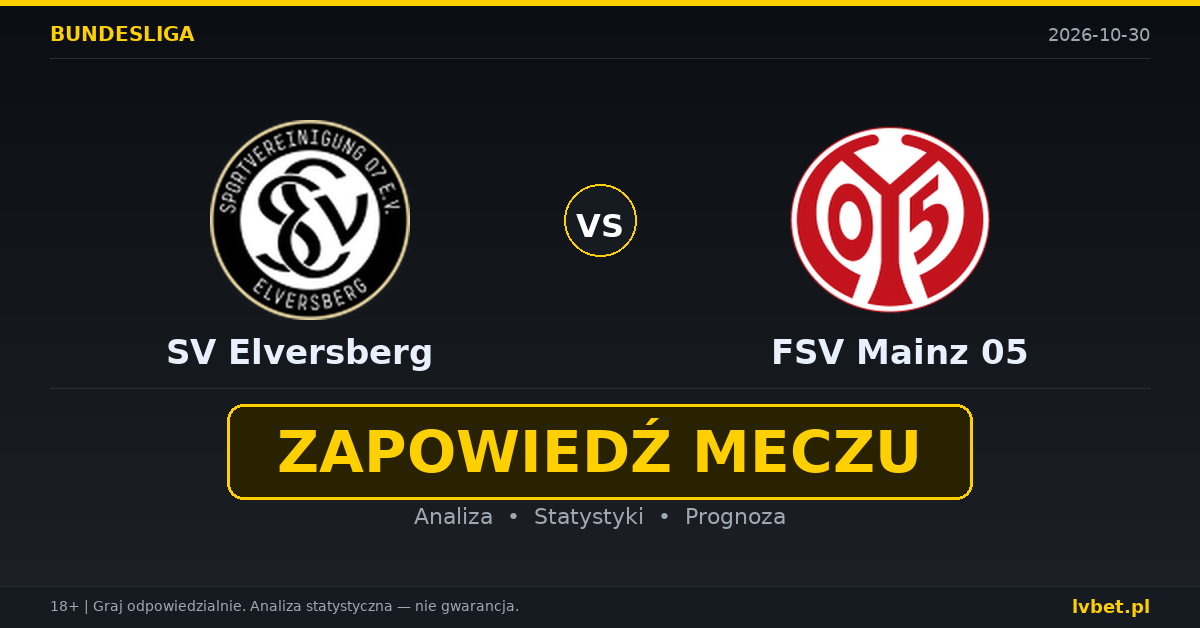 SV Elversberg – FSV Mainz 05: typy, kursy, zapowiedź (30.10.2026) SV Elversberg – FSV Mainz 05: typy, kursy, zapowiedź (30.10.2026)