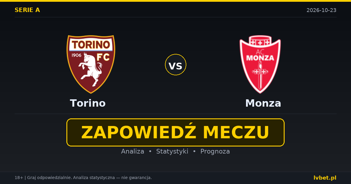 Torino – Monza: typy, kursy, zapowiedź (23.10.2026)