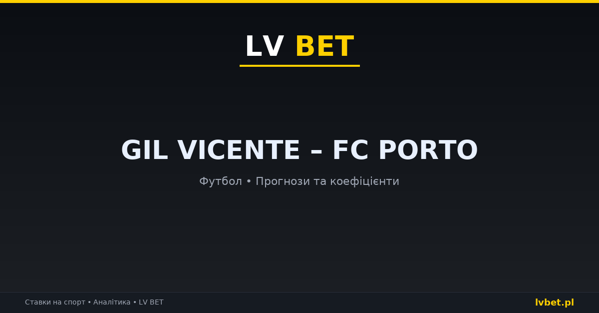 GIL Vicente – FC Porto: прогнози, коефіцієнти, анонс (24.10.2026)
