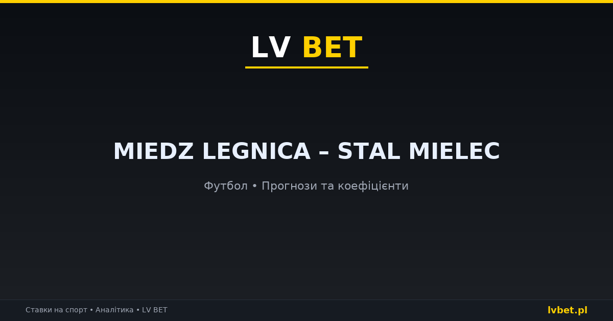 Miedz Legnica – Stal Mielec: прогнози, коефіцієнти, анонс (17.10.2026) Miedz Legnica – Stal Mielec: прогнози, коефіцієнти, анонс (17.10.2026)