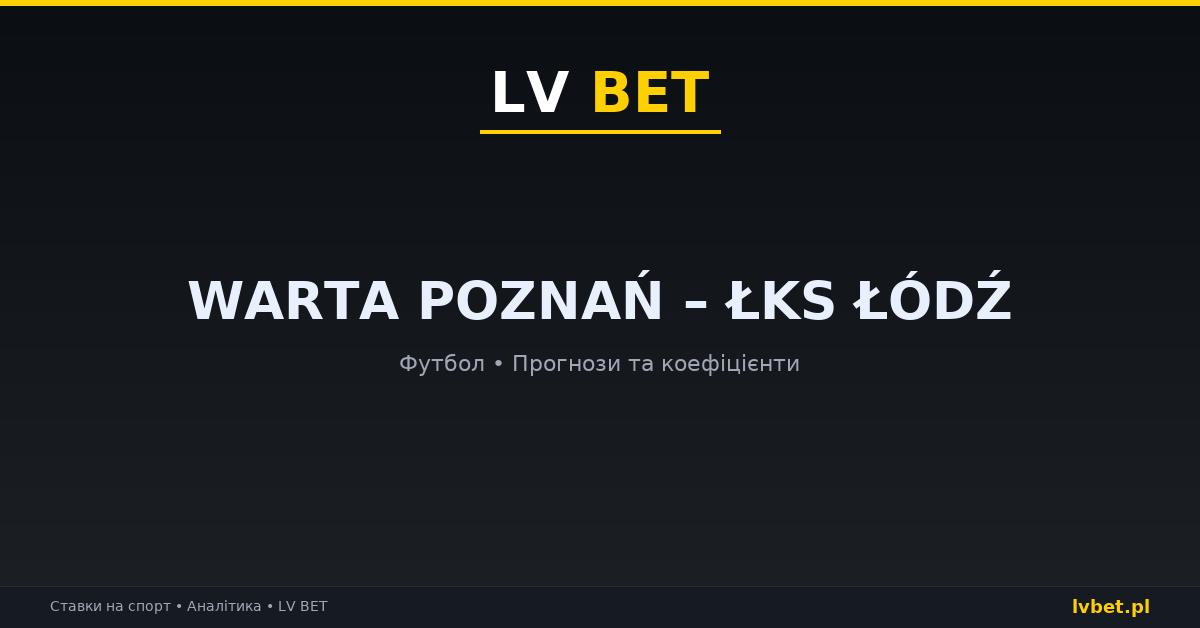 Warta Poznań – ŁKS Łódź: прогнози, коефіцієнти, анонс (26.10.2026)