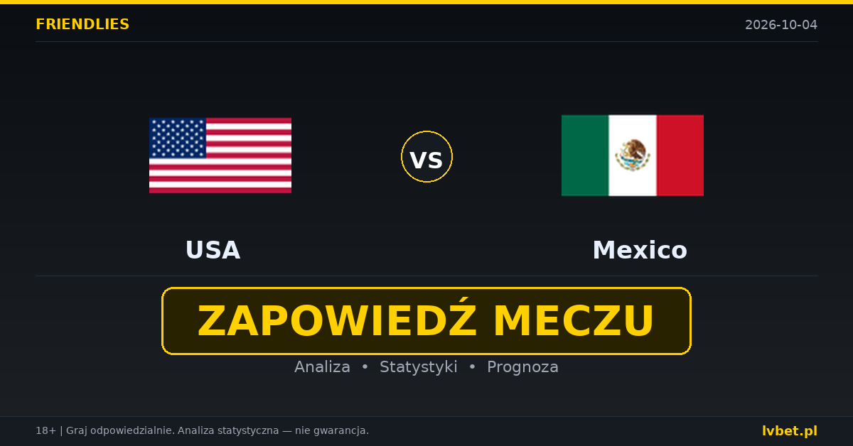 USA – Meksyk: typy, kursy, zapowiedź (04.10.2026)