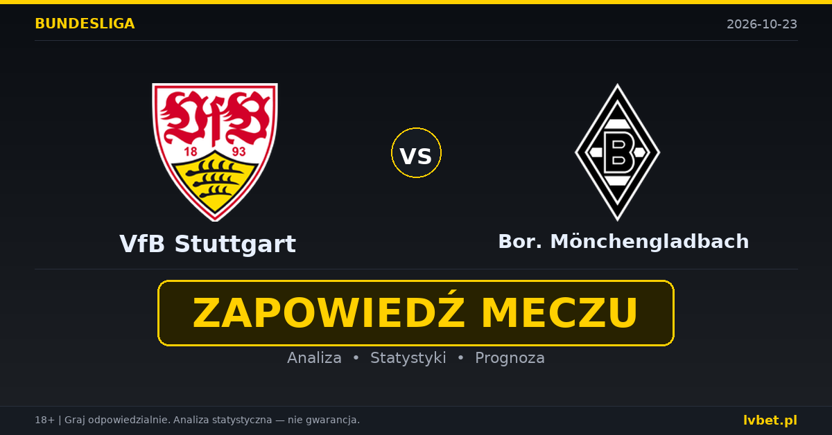 VfB Stuttgart – Borussia Mönchengladbach: typy, kursy, zapowiedź (23.10.2026)